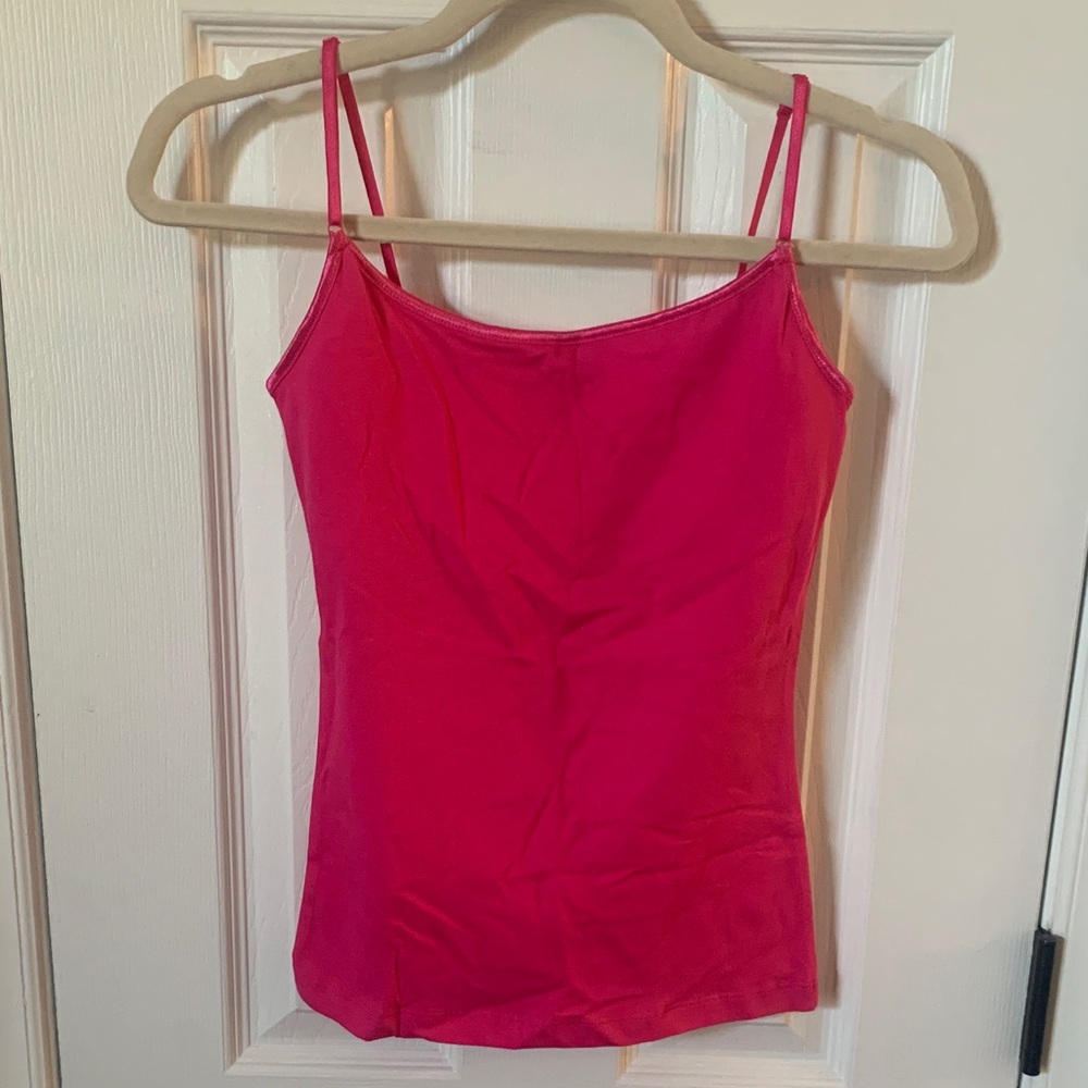 Women’s Ambiance Small Hot Pink Cami Tank Top w/Built in Bra New